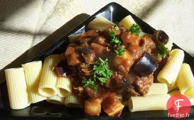 Rigatoni au Bœuf et Aubergine (Aubergine)