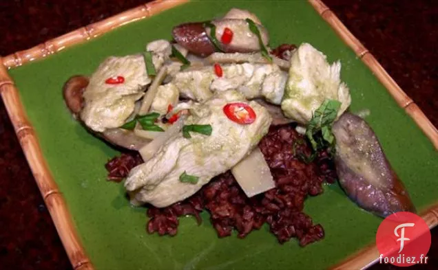 Curry Vert Au Poulet et Aubergines