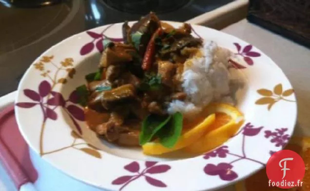Poulet au Curry Rouge et Aubergine (Aubergine)
