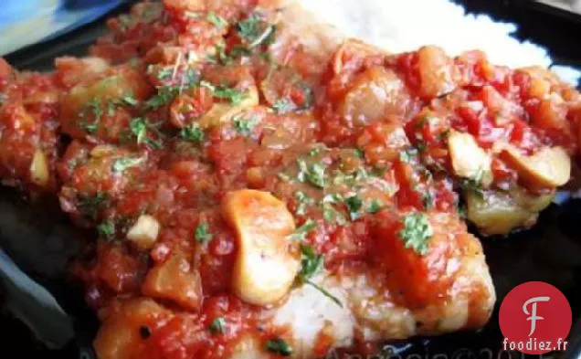 Poisson à la Sauce Bolognaise aux Aubergines