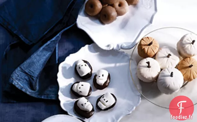 Gâteau Carré à la Citrouille Petits Fours avec Glaçage au Miel et au Chocolat