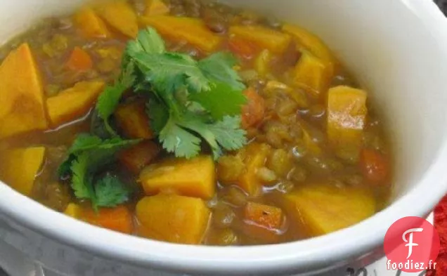 Ragoût de Lentilles À la Citrouille ou aux Patates Douces