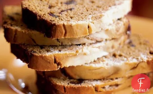 Pain de Dattes à la Citrouille avec Tourbillon de Fromage à la Crème