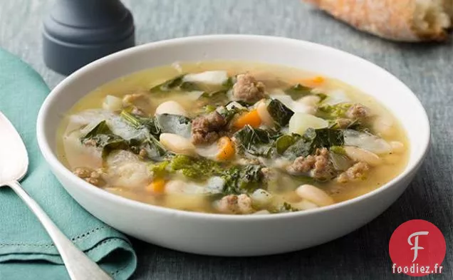 Soupe de Rabe aux Saucisses, Haricots et Brocoli
