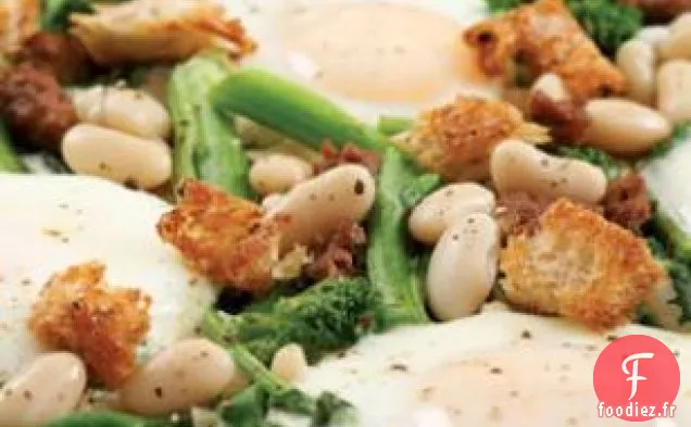 Souper Rabe aux haricots et au Brocoli à une poêle