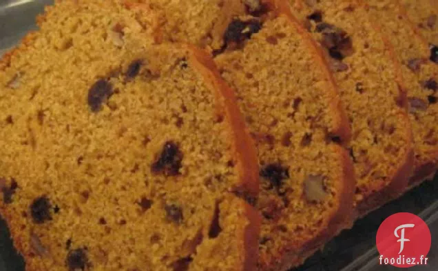 Pain Rapide à la Citrouille, aux Raisins et aux Noix