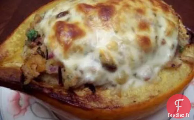 Riz Sauvage, Cerises, Abricots et Courge de Gland Farcie au Fromage