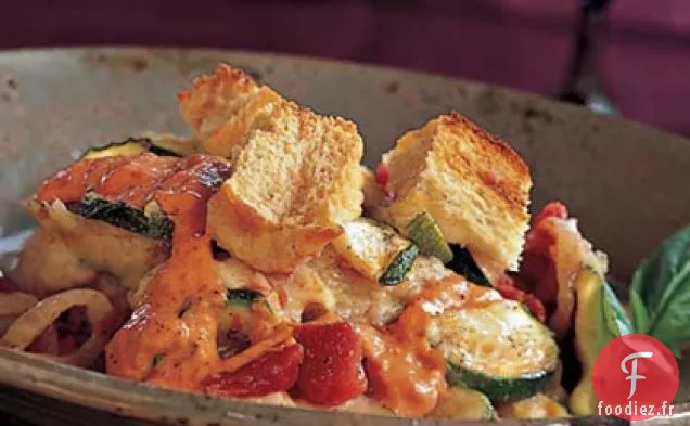 Casserole de Courgettes avec Aïoli au Poivron Rouge