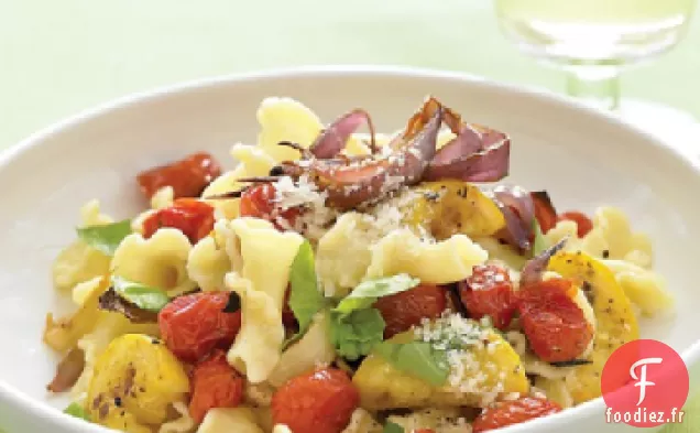 Pâtes aux Légumes d'Été Rôtis et au Basilic