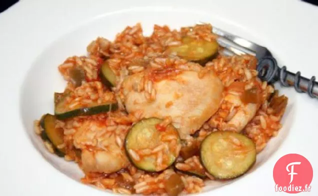 Casserole de Courgettes, Poulet et Riz Brun