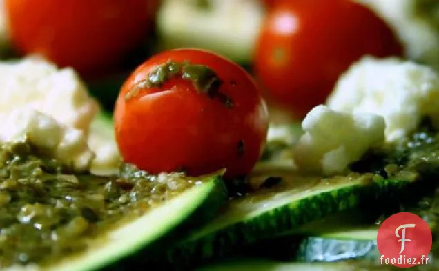 Courgettes et Tomates Raisins au Pesto à la Feta