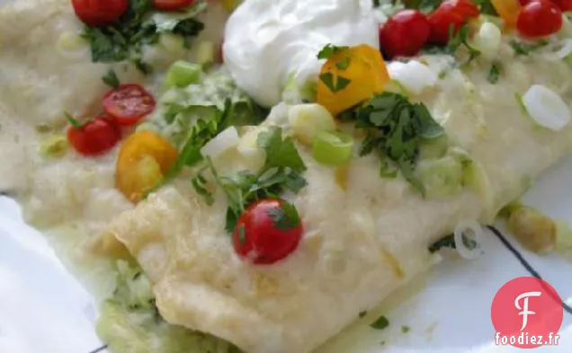 Enchiladas De Calabacitas Con Salsa Crema De Chile (Courgettes Enc