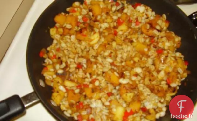 Orge Weight Watchers Avec Courge Musquée, Pommes et Oignons