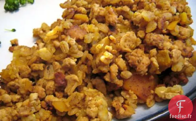 Plat d'Orge de Dinde Légèrement au Curry (Cuiseur à riz)