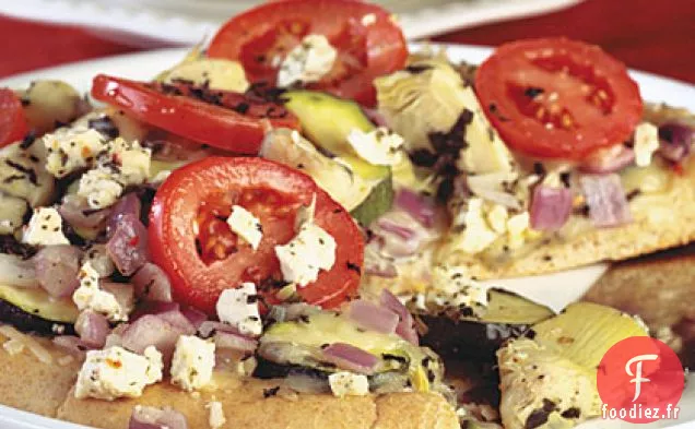 Pizza Méditerranéenne à la Croûte de Blé Entier