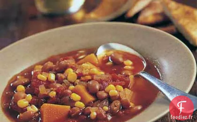 Ragoût de Courge d'Hiver avec Haricots Pinto et Maïs