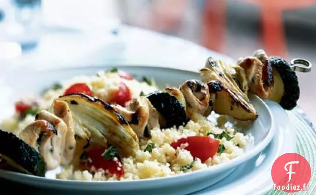 Brochettes de Poulet et Légumes Méditerranéens