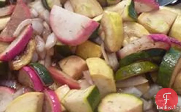 Courge D'Été Grillée Au Radis