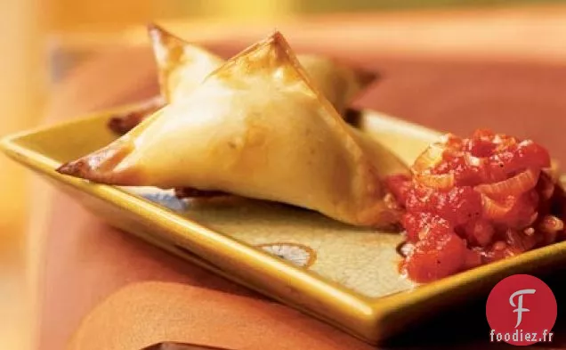 Wontons de Butternut Croustillants à la Sauce Tomate Épicée