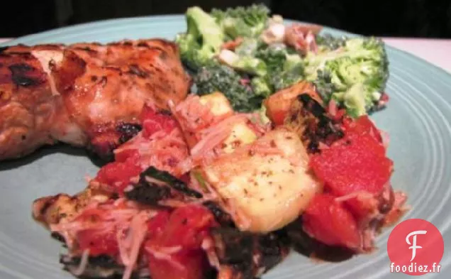 Courgettes Grillées Aux Tomates Italiennes et Parmesan