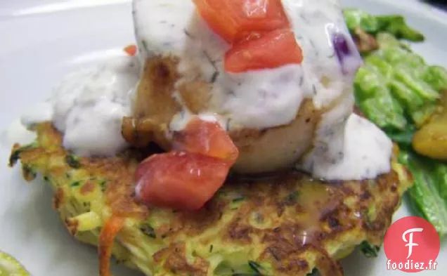 Pétoncles Poêlés Aux Courgettes et Gâteaux aux Carottes