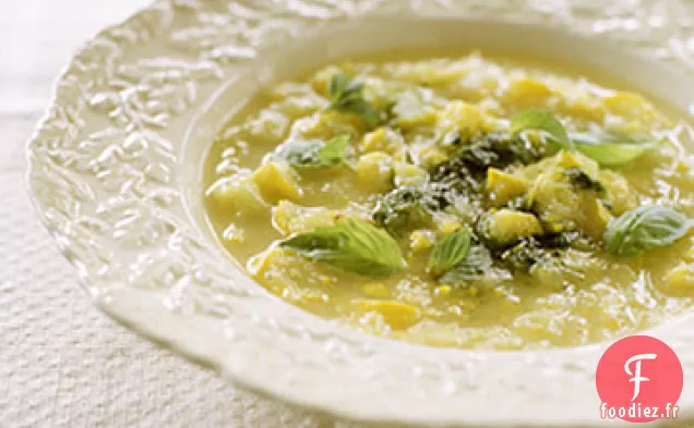 Soupe de Courge d'Été au Pistou au Basilic