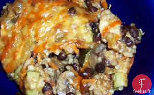 Casserole de Riz Brun et Haricots Noirs