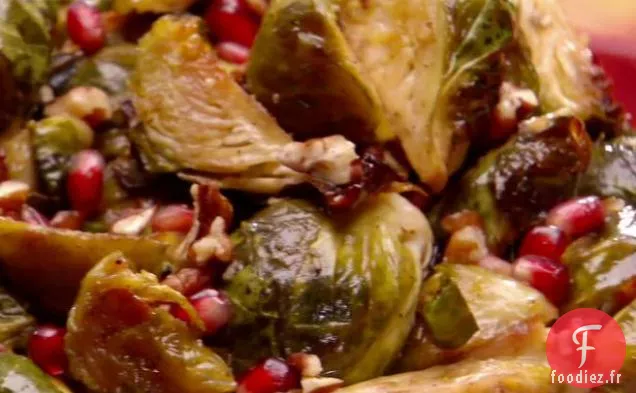 Choux de Bruxelles Rôtis aux Grenades et Beurre Vanille-Pacanes