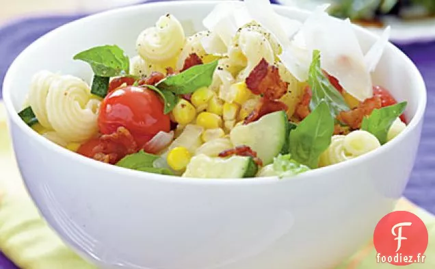 Cavatappi au Bacon et Légumes d'été
