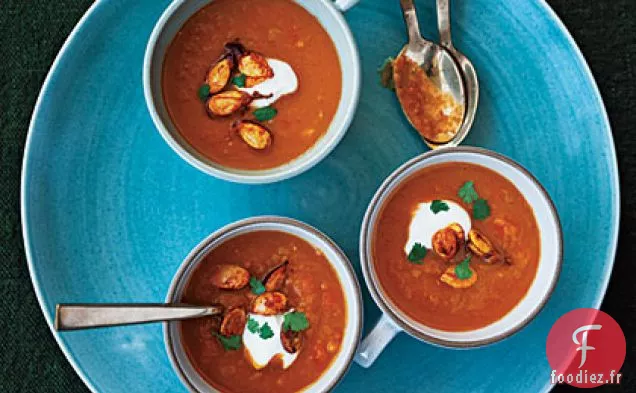 Soupe De Courge Rôtie aux Épices Indiennes