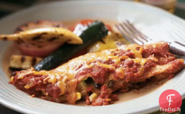 Enchiladas de Haricots Noirs, de Maïs et de Courgettes