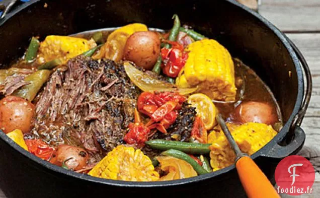 Boeuf Braisé au Four Hollandais et Légumes d'été