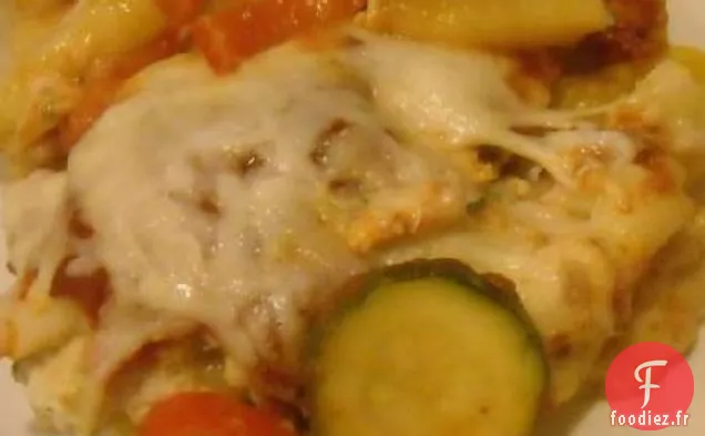 Cuisson de Pâtes aux Trois Fromages au Poulet Grillé et aux Légumes