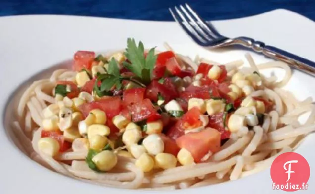 Cruda de Salsa Tomate-Maïs d'Été (Sauce Crue) pour Pâtes