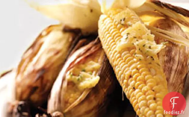 Maïs Grillé au Beurre de Ciboulette