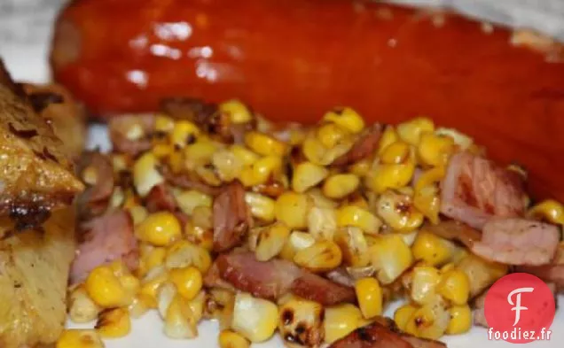 Maïs Frais Frit Avec Graisse De Bacon