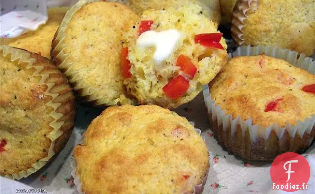 Muffins de Maïs aux Poivrons Rouges Doux