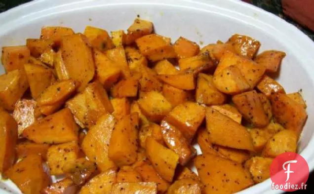 Patates Douces Glacées Au Miel Rôties Au Four