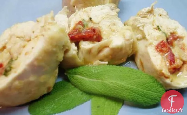 Poitrines de Poulet Farcies au Fromage Fontina et au Poivron Rouge