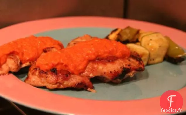Poulet Poêlé Au Pesto De Poivron Rouge