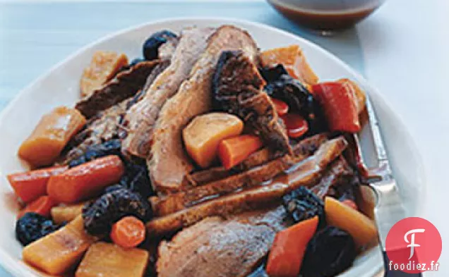 Poitrine de grand-mère Ethel avec Tzimmes