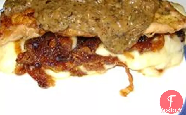 Poulet au Brie et Oignons Caramélisés