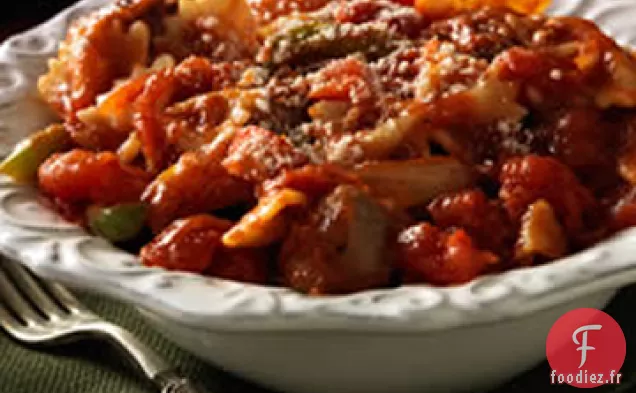 Noeuds Papillon en Sauce Saucisse et Poivre