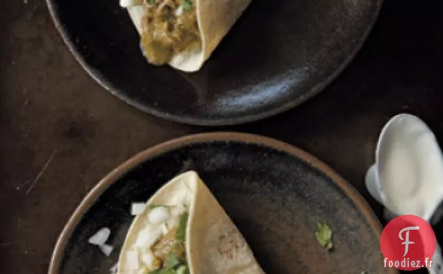 Tacos au Porc à la Sauce Verte (Tacos de cerdo en salsa verde)