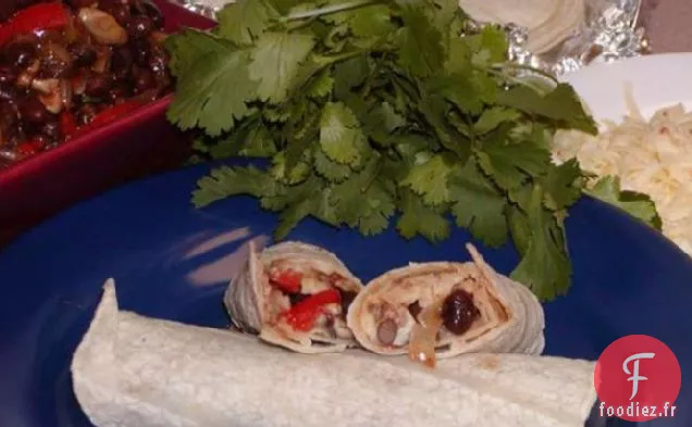 Burritos aux Champignons et Haricots Noirs