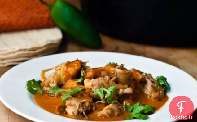 Poulet à la Tomatillo et Sauce Chili Rouge