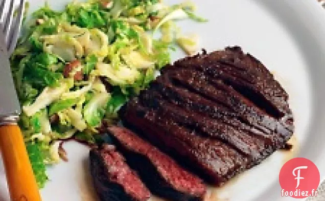 Steak Poêlé Aux Choux De Bruxelles Et Amandes