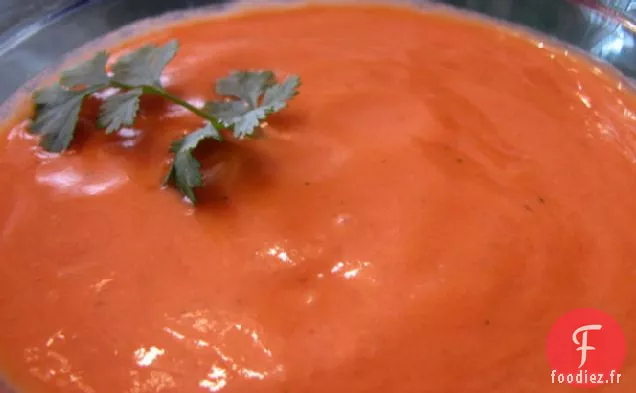 Soupe de Tomates Crues à la Coriandre