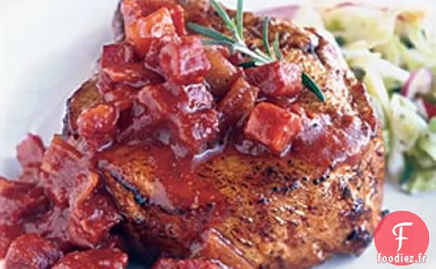 Côtelettes de Porc Grillées à la Sauce Barbecue à l'Andouille Épaisse