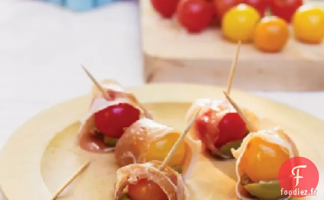 Tomates Cerises Enveloppées dans du Prosciutto aux Olives